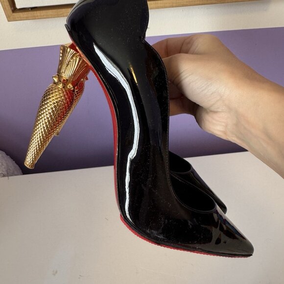 Christian Louboutin Lipchick Black Patent Leather Pumps - Picture 8 of 12